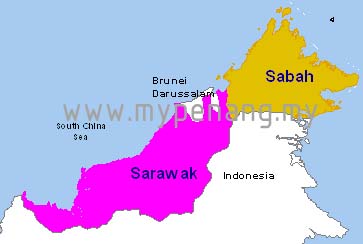 sabah sarawak map